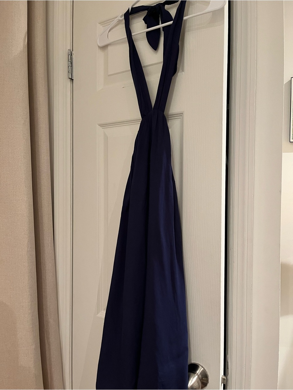 Tobi Navy Backless Halter Tie Dress